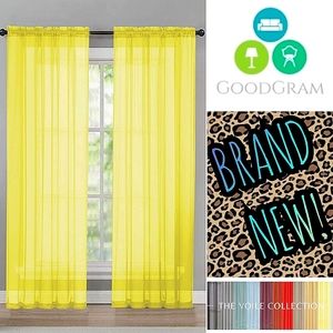 NWT 🪟 2 Panels 🌻 45 in. Yellow Sheer Curtains 💛 Window Coverings